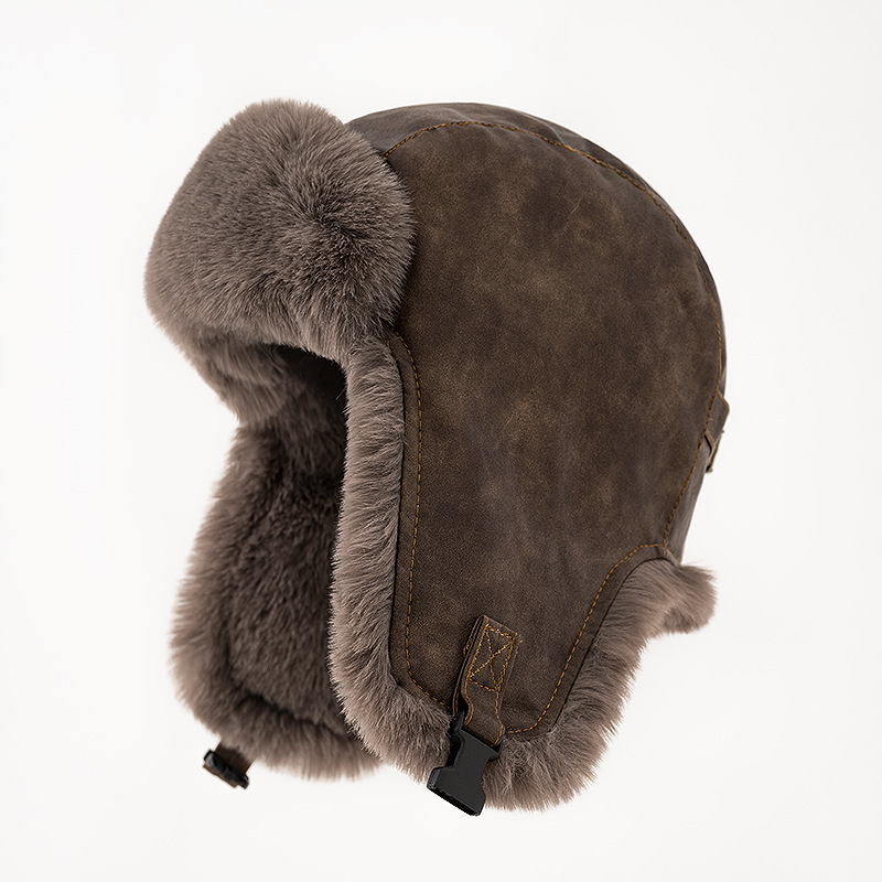 1pcs Men's Winter Retro leathe - Trapper Hat Ear Flap recension och pris