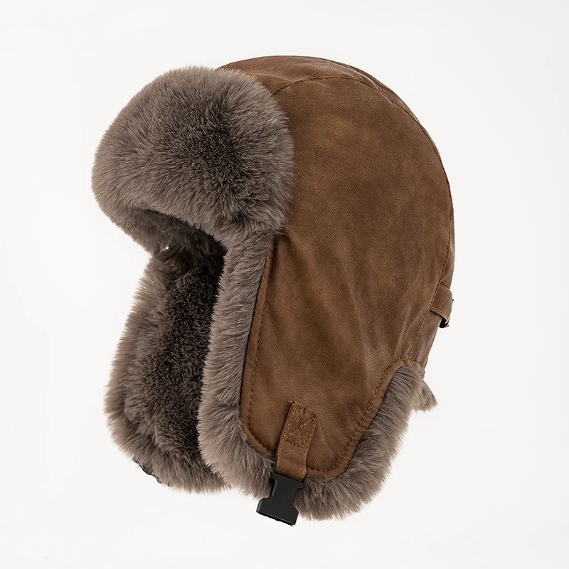 1pcs Men's Winter Retro leathe - Trapper Hat Ear Flap recension och pris